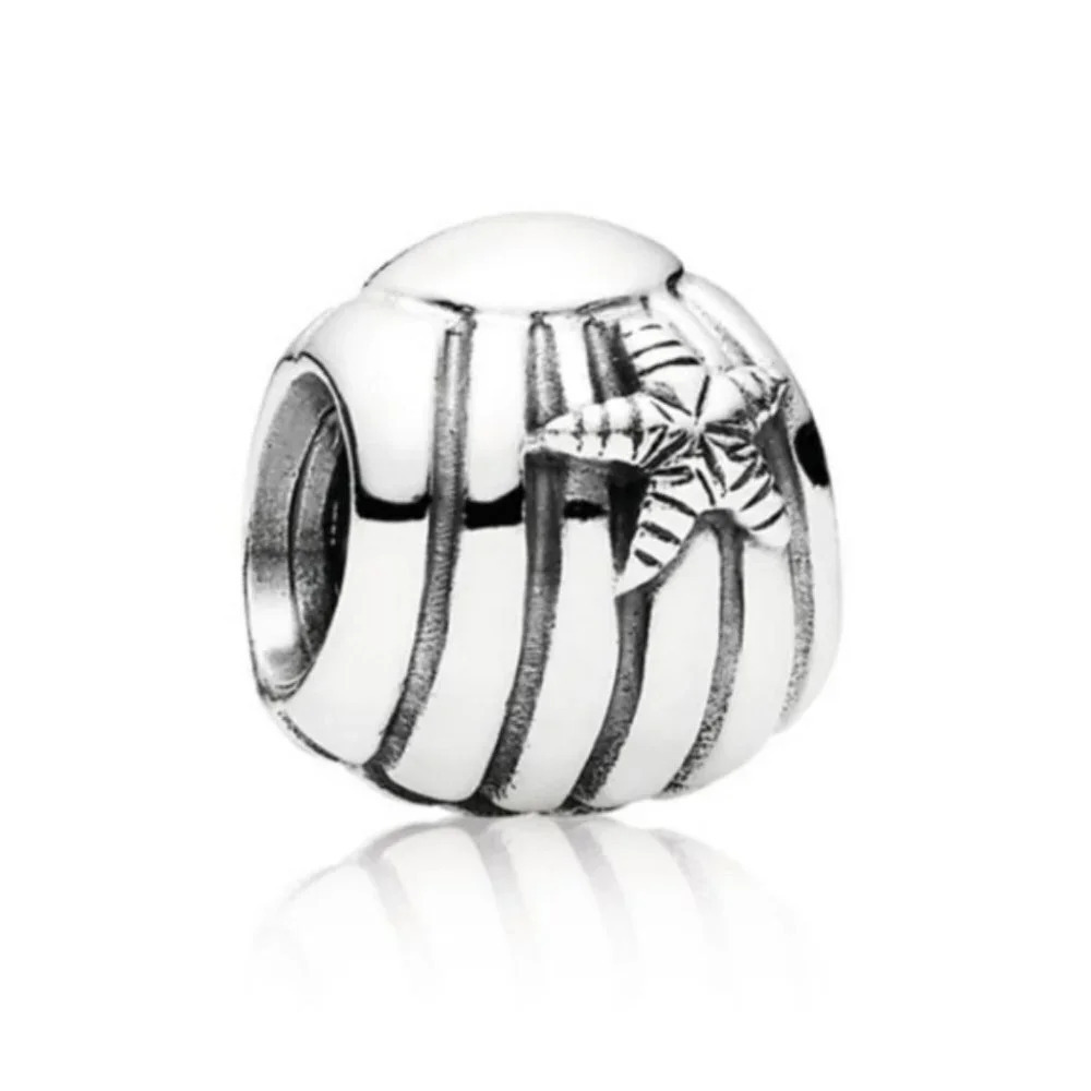 Pandora Sterling Silver Seashell with Starfish Charm Bead